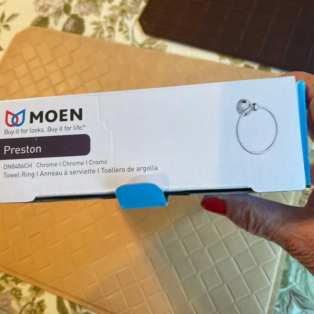 Moen Preston Chrome Towel Ring DN8486CH New in Box